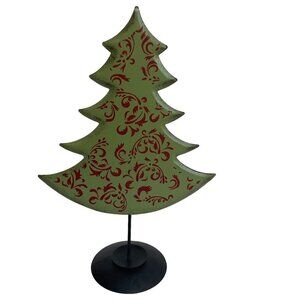 Tall Standing Holiday Tree Metal 15" Country Rustic Cottage Christmas Decor
